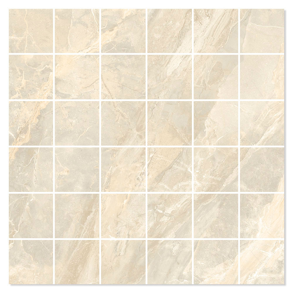 Marmor Mosaikkflis Tomelloso Beige Polert 30x30 (5x5) cm